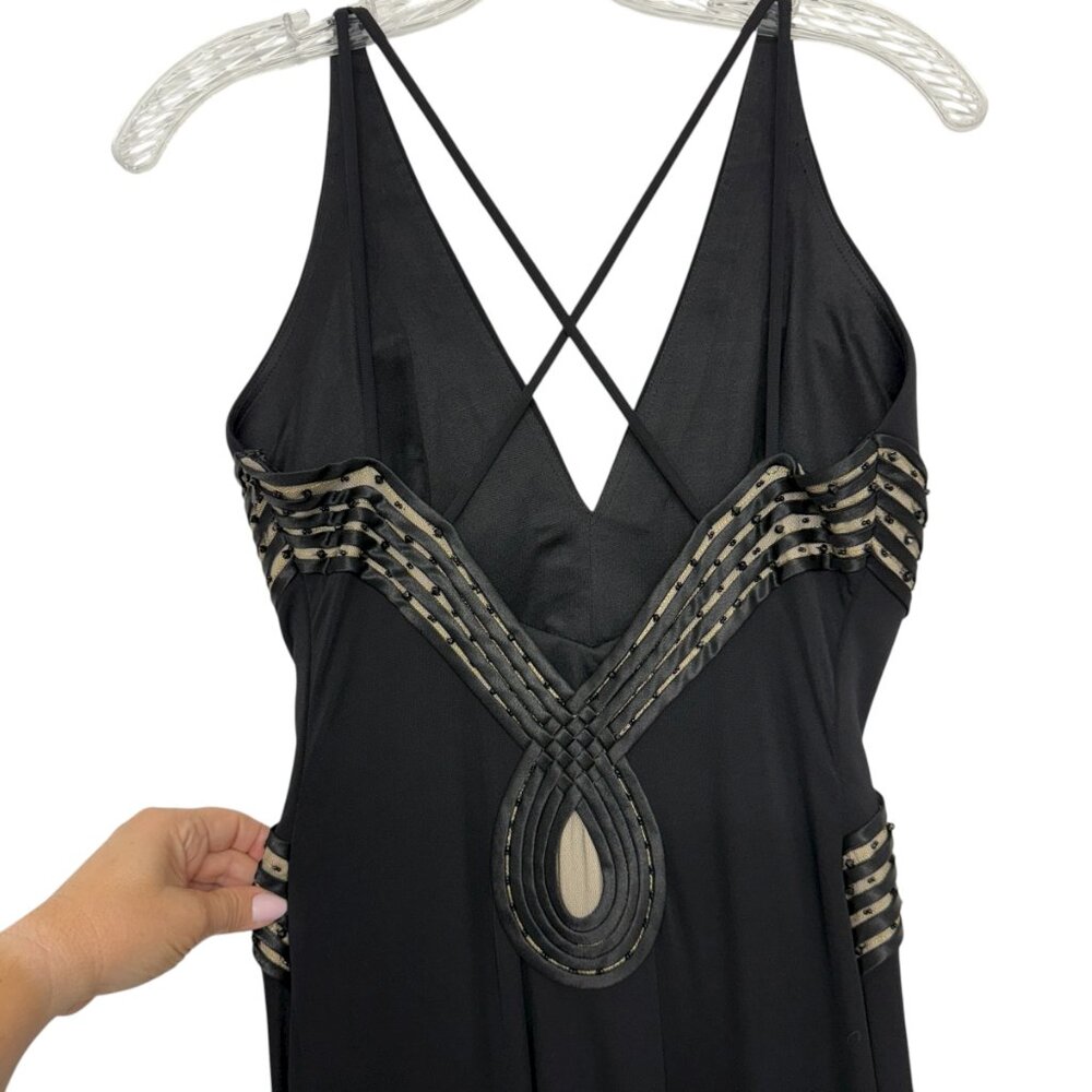 Morrell Maxie Women's Spaghetti Strap Black Maxi Prom Dress Size 4 - Picture 4 of 10